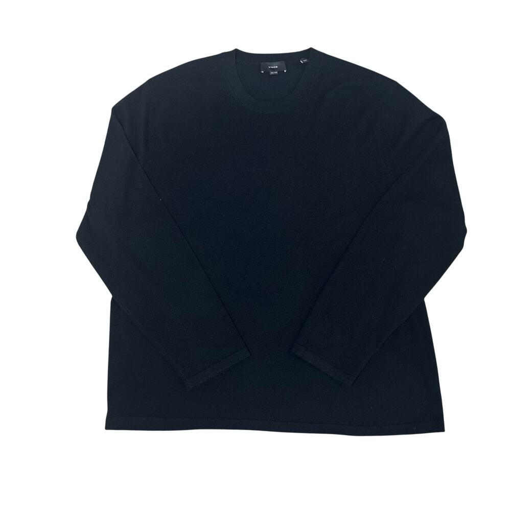 Vince men's black classic 100% Cashmere Crew Neck long sleeve sweater size XXL